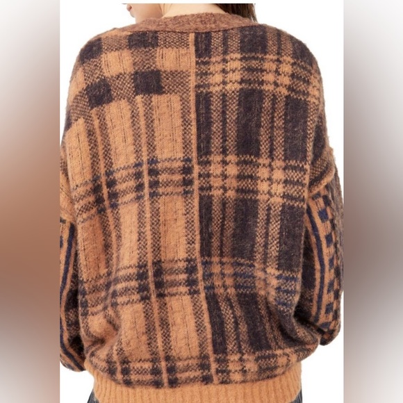 🔖 FREE PEOPLE NWT Birchwood Sepia Brown Cardigan y2k - Picture 7 of 15